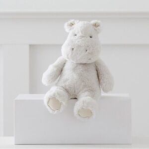 Pottery Barn Kids Plush Hippo - Light Gray & Cream Like New